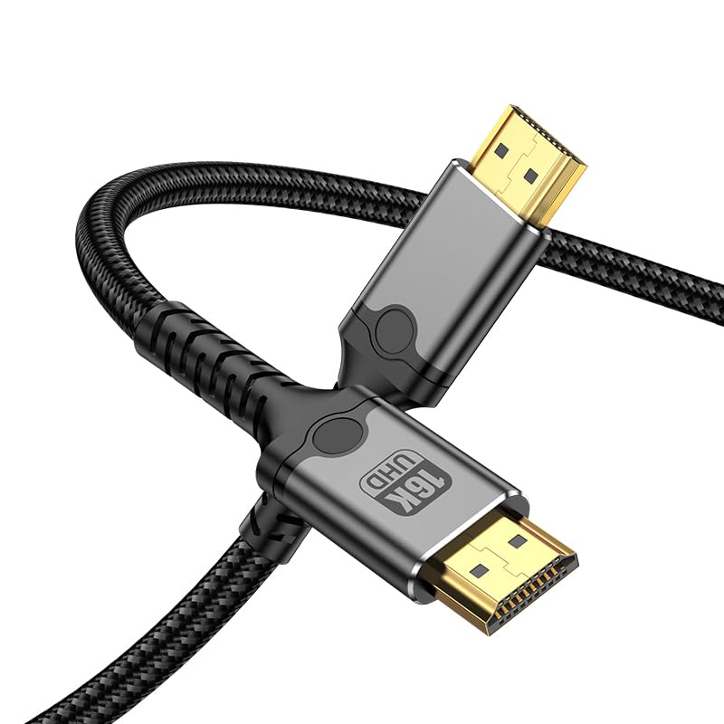 16K HD 2.2 Cable 10FT, 80Gbps Certified Ultra High Speed 16K@60Hz 8K@120Hz 4K@480Hz HD Cord Support HDR, HDCP DSC 1.2a, Compatible FreeSync G-Sync Gaming Monitor 4090 7900xtx