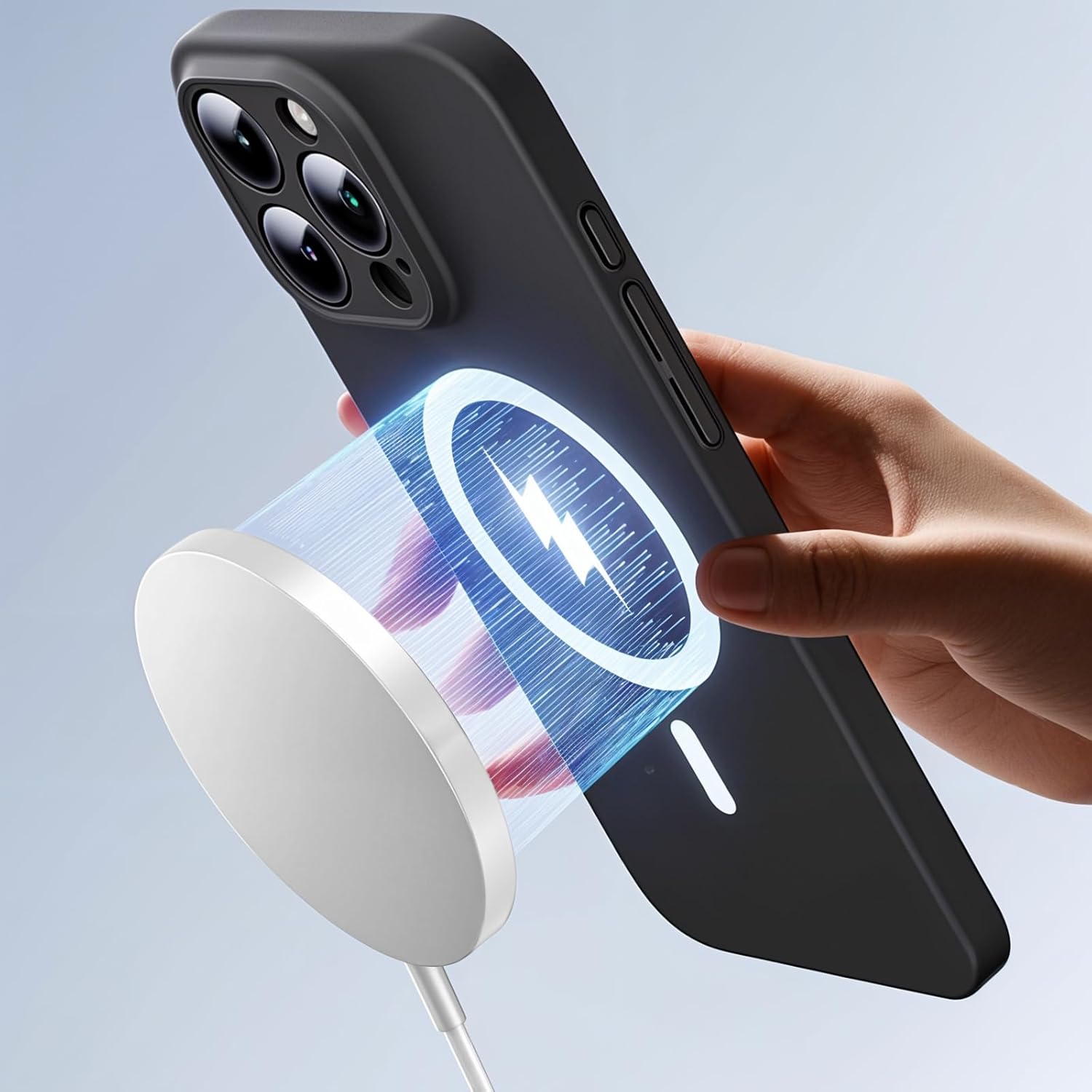 Wireless Charger for iPhone 15W Ma-g Sa-fe Charger Fast Charging Pad Compatible with iPhone 17 Pro/17 Air/iPhone 16/16 Pro/16 Plus/16 Pro Max/15 Pro/15/14/13/12/11/X/8 Series