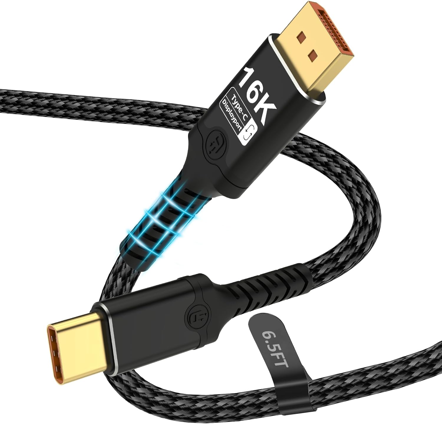 Displayport to USB C Bidirectional USB C to DisplayPort 2.1 Cable Support 16K@60Hz 8K@120Hz Resolution Braided Thunderbolt 5 Compatible with MacBook Pro/Air, Galaxy S25, iPad Pro, XPS 17, 10FT