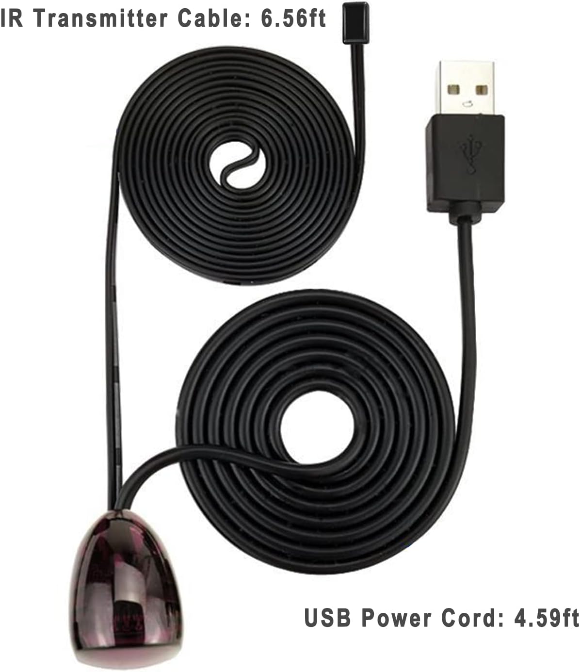 IR Repeater Transmitter Kit Up to 15FT Signal Range - Infrared Remote Control Extender Universal IR Blaster Emitter with Receiver for Cable Box/STB/Amplifier (USB Powered, 10FT)