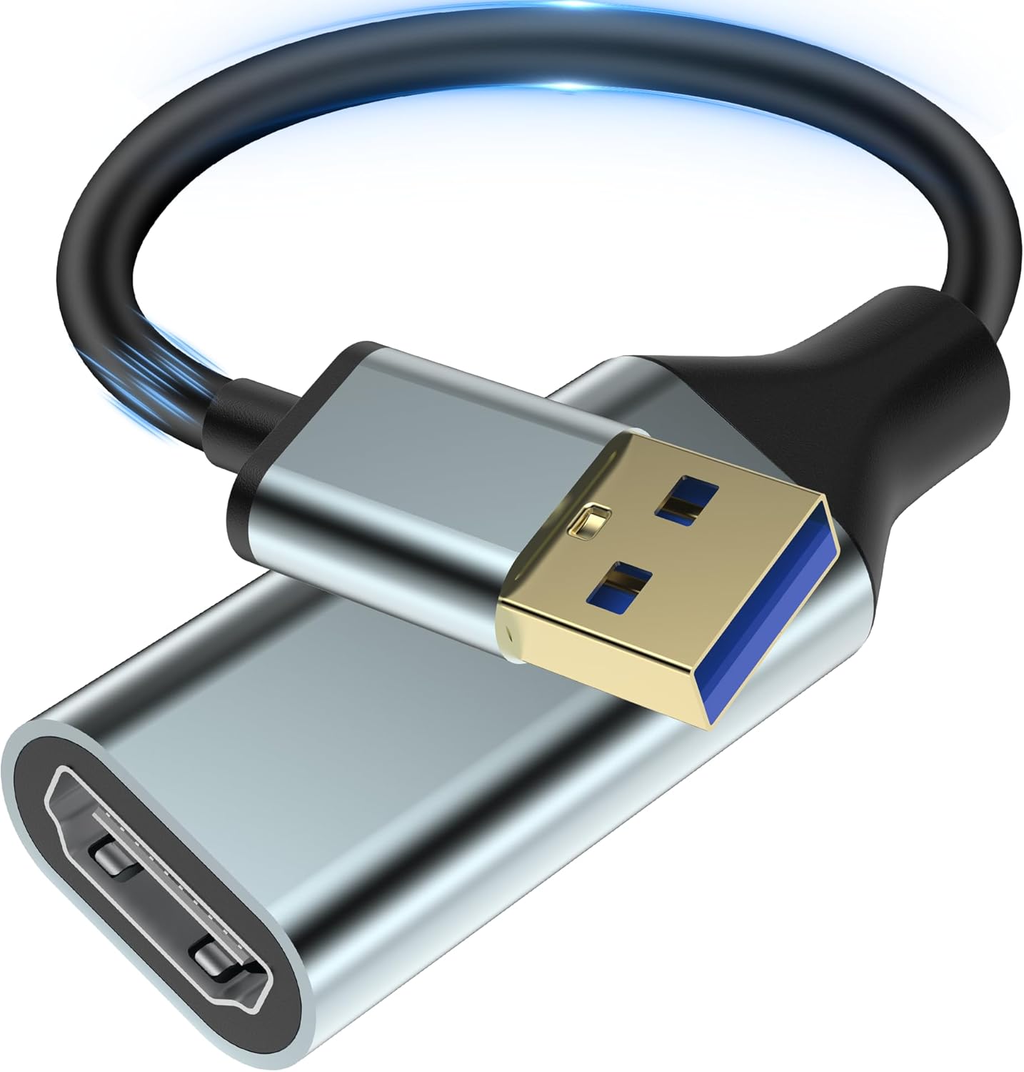 Herfair USB to HDMI Adapter [1080P Full HD, Built-in Driver] HDMI Adapter for Laptop to Monitor USB 3.0 to TV Screen Converter for MacOS/Windows 11/10/8.1/8/7 Computers Desktops PC MacBook