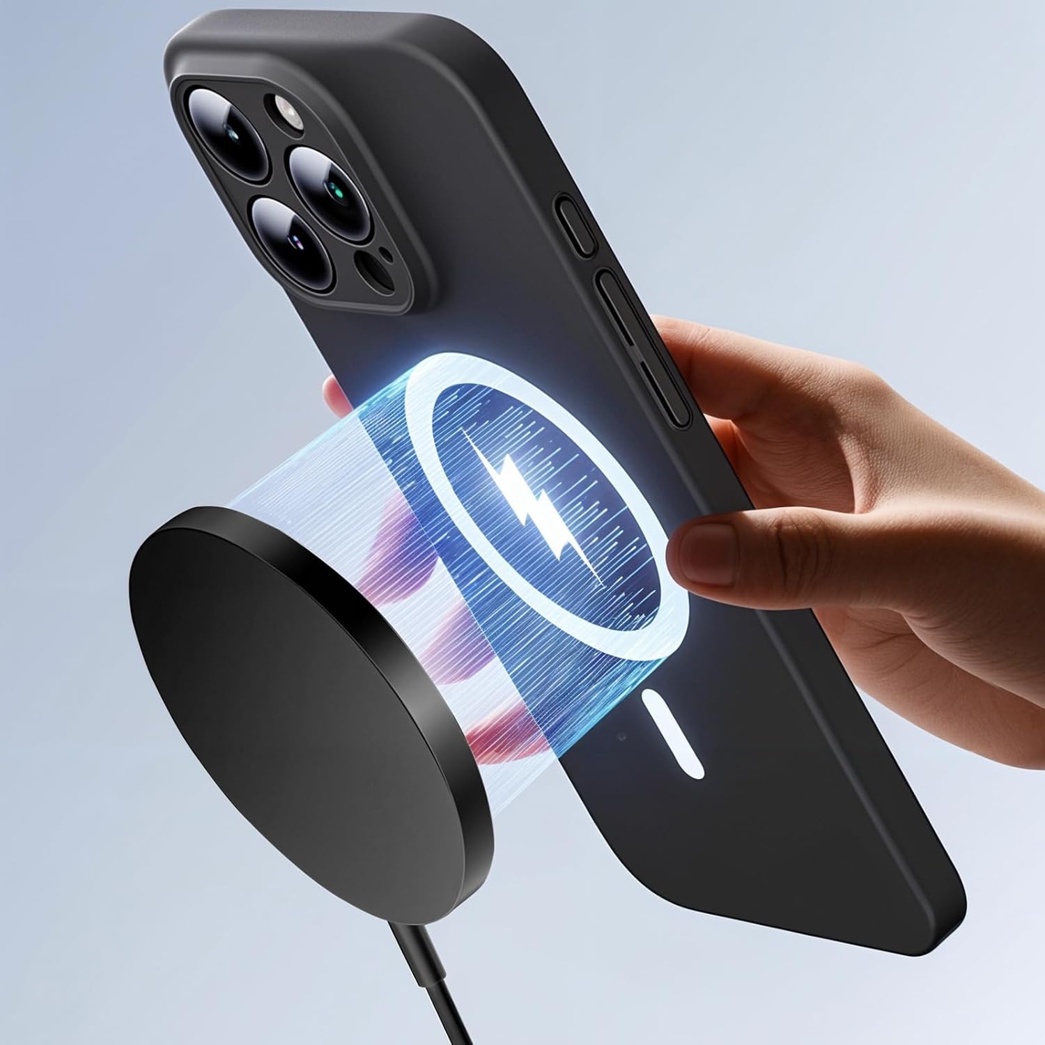 Wireless Charger for iPhone 15W Ma-g Sa-fe Charger Fast Charging Pad Compatible with iPhone 17 Pro/17 Air/iPhone 16/16 Pro/16 Plus/16 Pro Max/15 Pro/15/14/13/12/11/X/8 Series