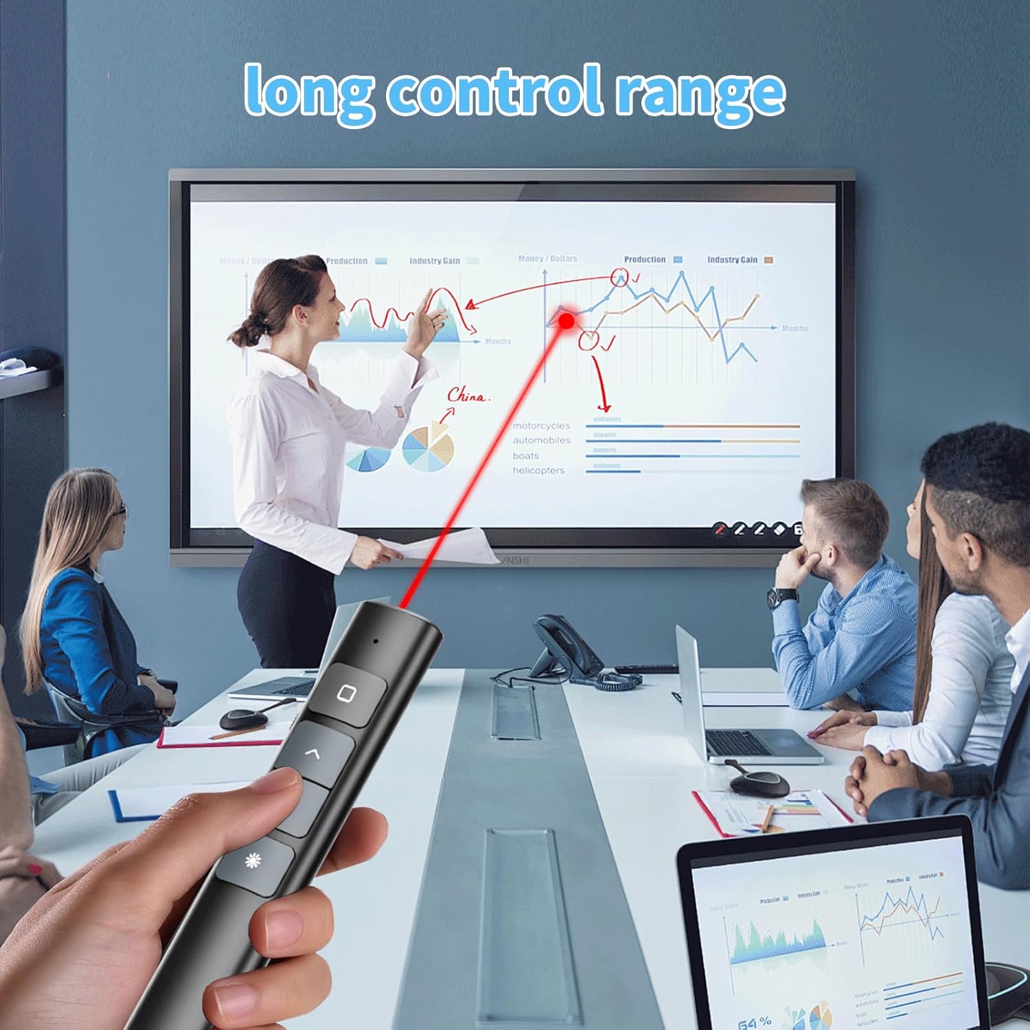 Presentation Clicker, Remote PPT PowerPoint Clicker, 2.4GHz Hyperlink Wireless Presenter Remote PowerPoint Clicker for Classrooms, Lecture Halls, Conference Rooms, Exhibition Halls