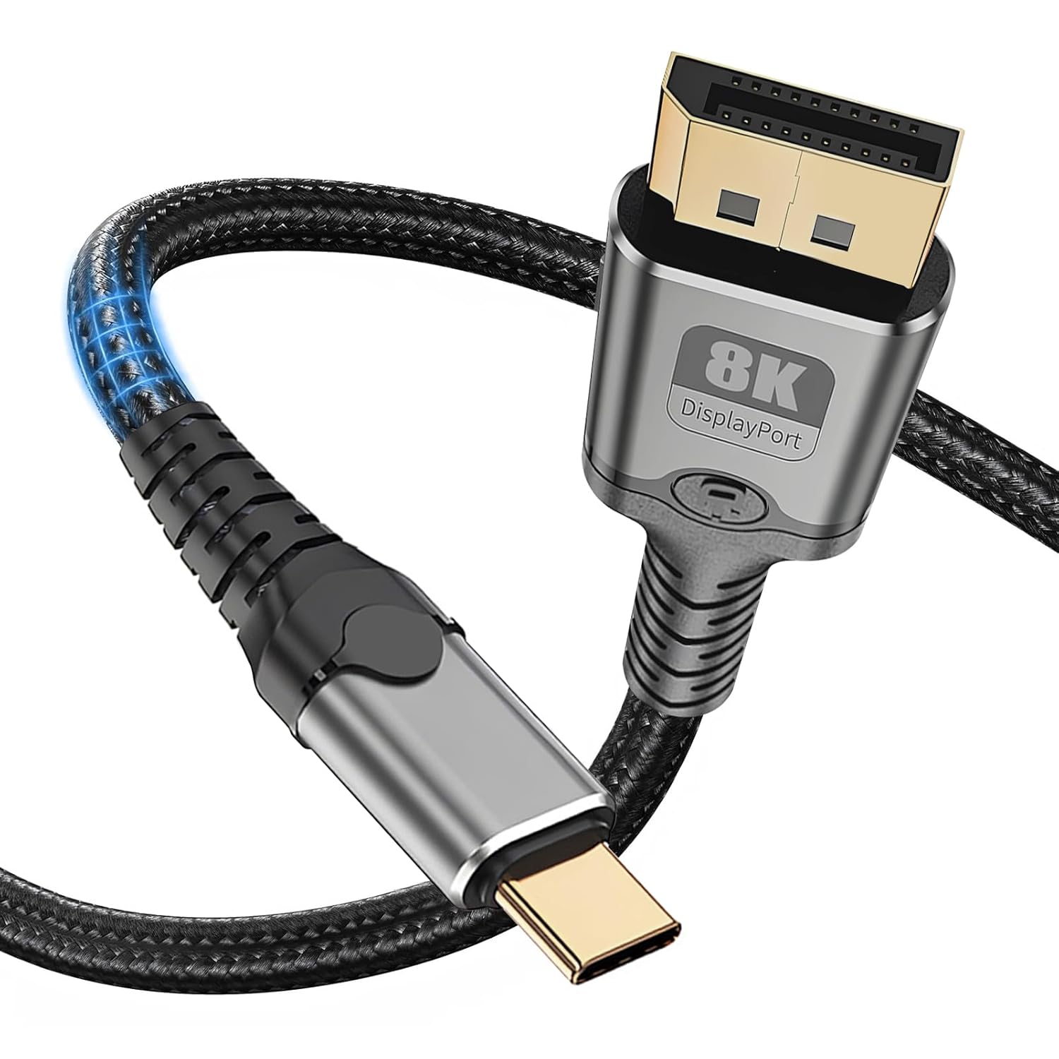 MaxRenard USB-C to DisplayPort 1.4 Cable 8K 60Hz, 4K/2K 240Hz Gaming-Grade, Thunderbolt 4/3 Compatible 32Gbps High-Speed, for MacBook M4/Dell XPS/Surface Pro & Gaming Monitors (3.3Feet)
