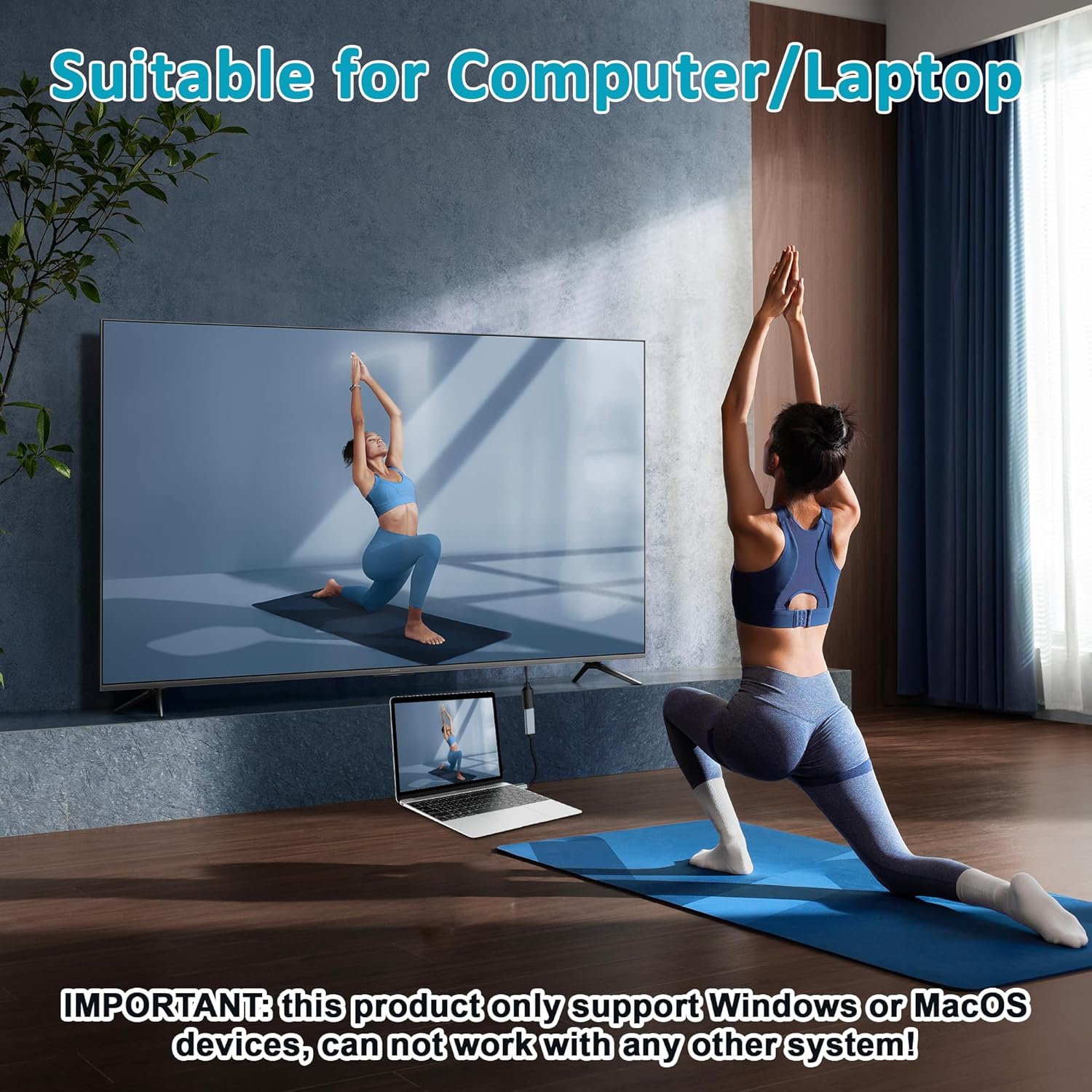 Herfair USB to HDMI Adapter [1080P Full HD, Built-in Driver] HDMI Adapter for Laptop to Monitor USB 3.0 to TV Screen Converter for MacOS/Windows 11/10/8.1/8/7 Computers Desktops PC MacBook
