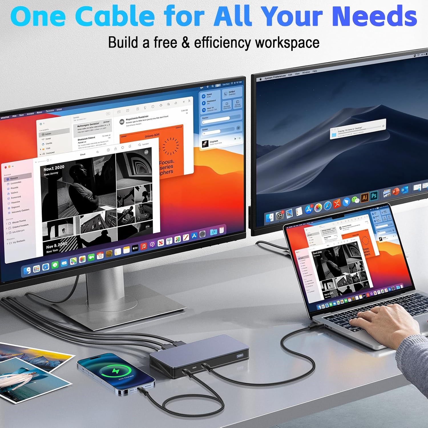 Herfair 120Gbps Thunderbolt 5 USB5 Cable 6.6FT 240W Fast Charging & 16K Video Display USB C Male to Male USB4 2gen Cord for MacBook Pro, iPad Pro, iPhone 17/16, SSD, Hub, eGPU, Dock, More