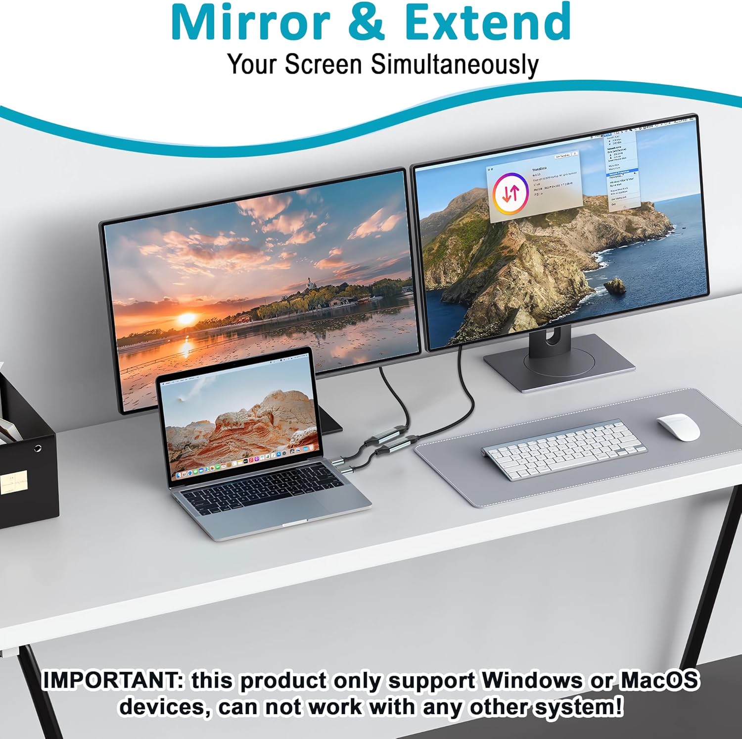 Herfair USB to HDMI Adapter [1080P Full HD, Built-in Driver] HDMI Adapter for Laptop to Monitor USB 3.0 to TV Screen Converter for MacOS/Windows 11/10/8.1/8/7 Computers Desktops PC MacBook